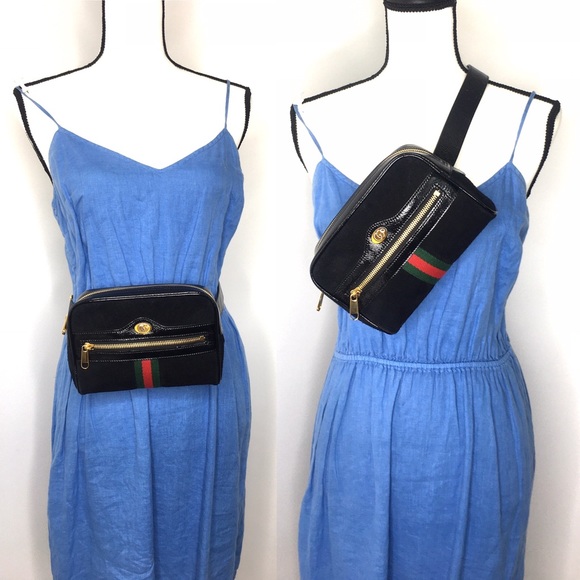 NWT Gucci black suede belt bag fanny pack waist bag